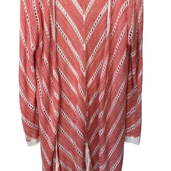 Christopher‎ & Banks Open Knit Cardigan Top Womens Medium Duster Beachy Coastal - Picture 5 of 8
